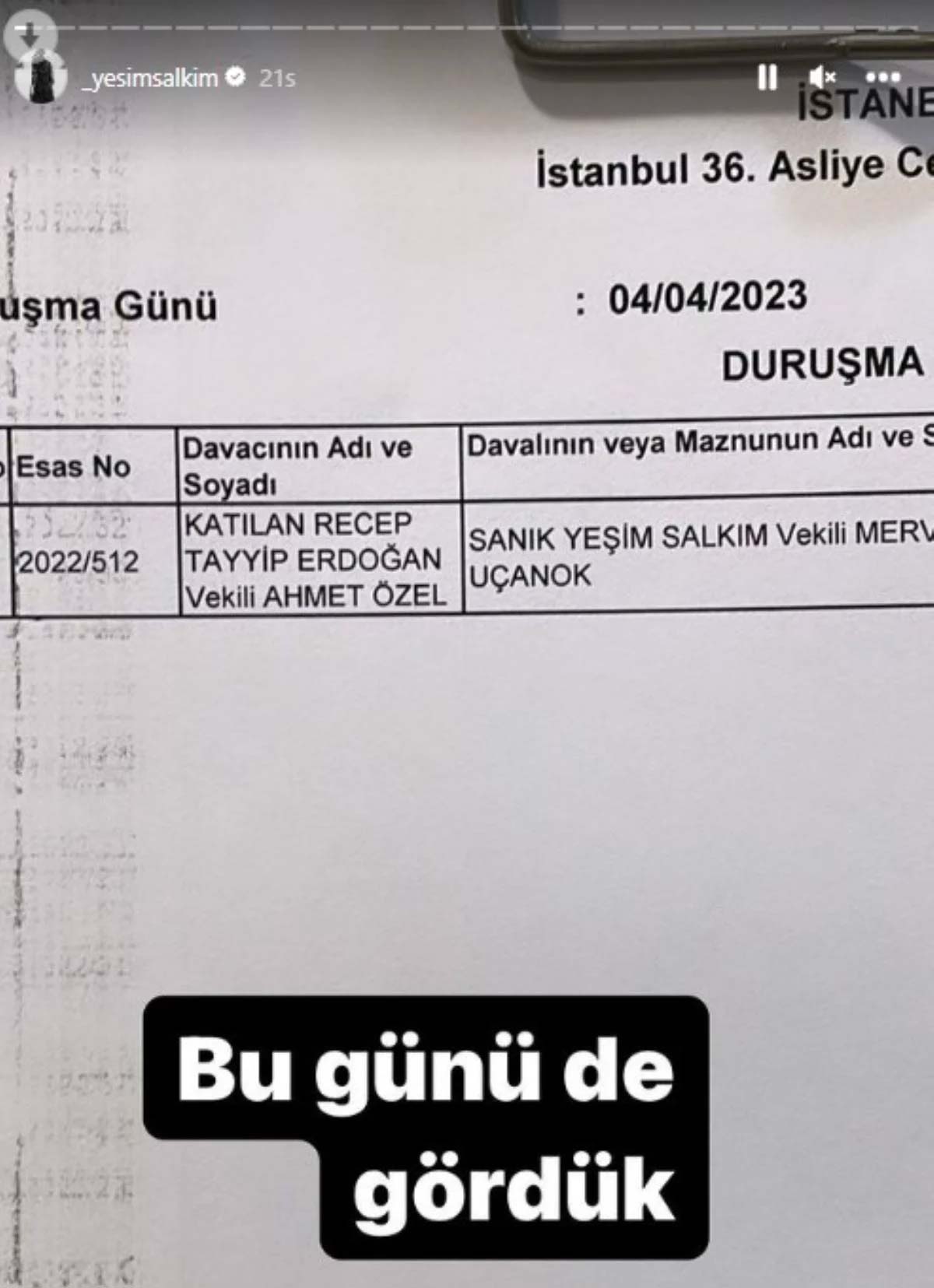 Cumhurbaşkanına hakaret suçundan yargılanan Yeşim Salkım için karar verildi: "Bu günü de gördük"