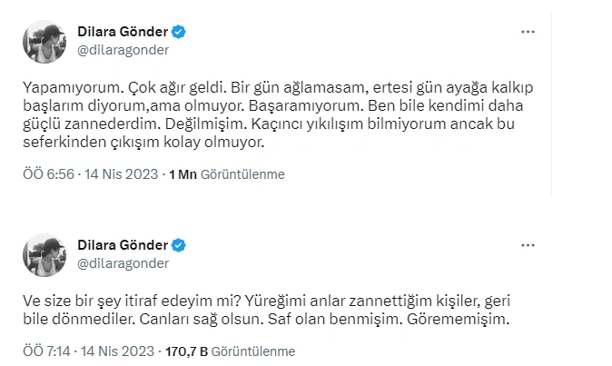 Deprem konuşması gündem olduktan sonra Show TV’den istifa eden Dilara Gönder’den sitem dolu sözler: Saf olan benmişim, görememişim