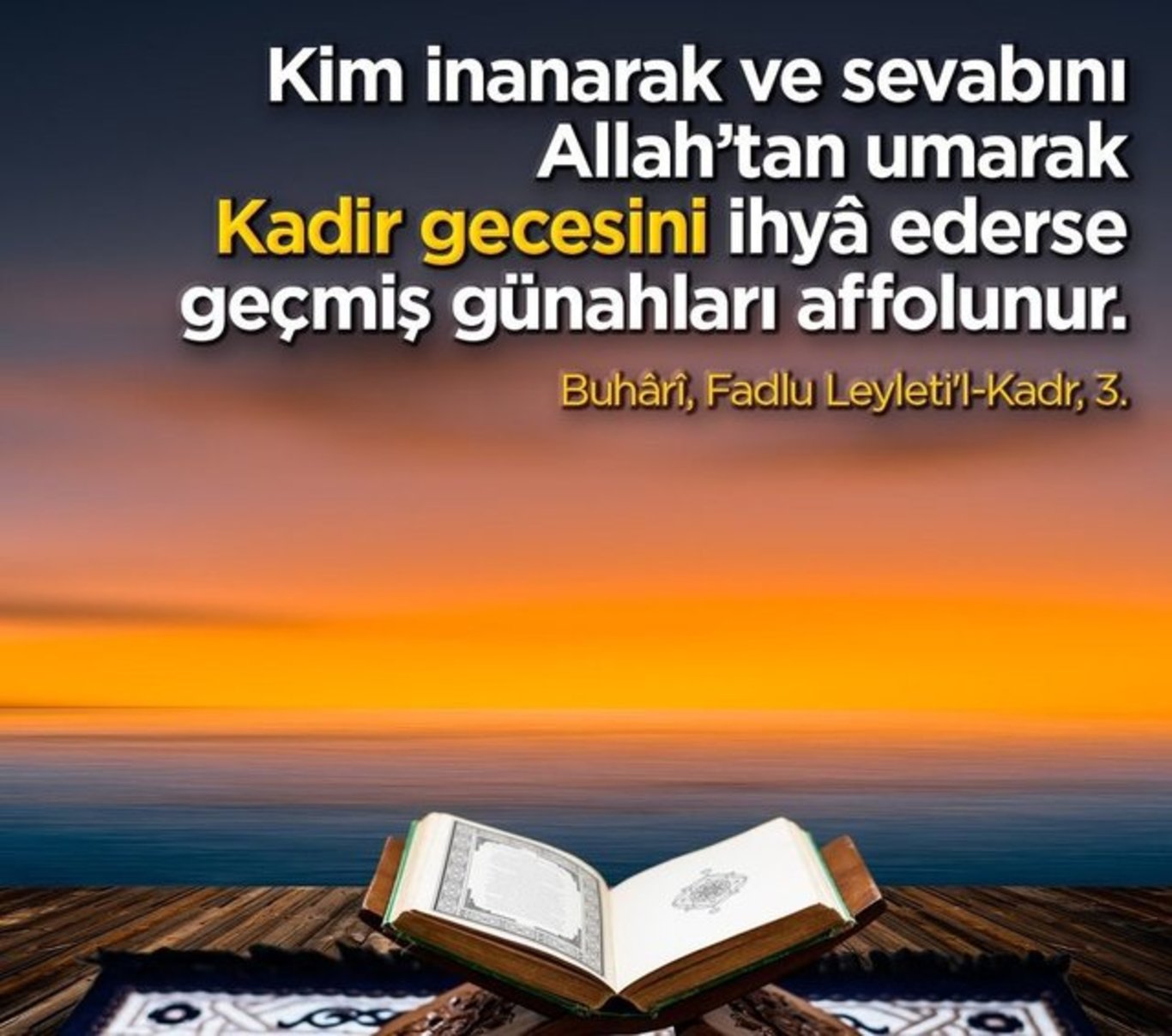 En güzel resimli, ayetli, hadisli Kadir Gecesi mesajları: Kadir Gecesi’nde okunacak dualar…