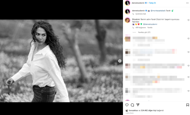 Filiz Akın’dan Adım Farah dizisinin yıldızı Demet Özdemir’e övgü