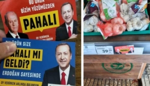 Marketlerdeki fiyat etiketlerinin üzerine Erdoğan ve Bahçeli’yi koydular: Bu ürün bizim yüzümüzden pahalı