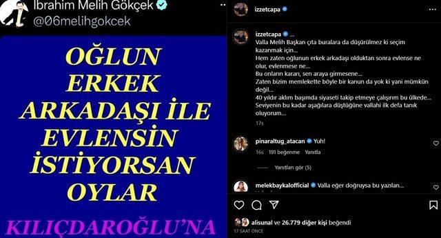 Pınar Altuğ’dan Melih Gökçek’in ‘Kılıçdaroğlu’ paylaşımına tepki: Yuh!