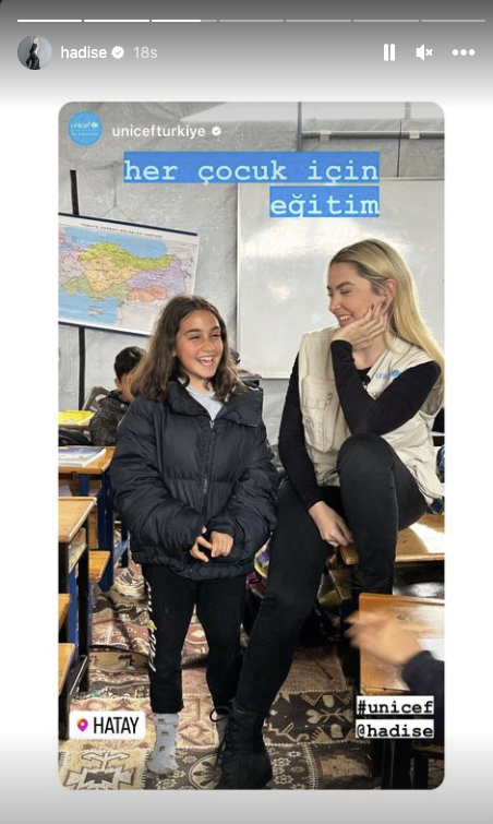 Hadise Hatay'da depremzede çocuklarla buluştu 1 Hadise Hatay'da depremzede çocuklarla buluştu
