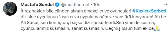 Kızılcık Şerbeti dizisi apar topar yayından kaldırıldı, ünlü isimlerden tepki gecikmedi: Bugün, televizyon tarihine kara bir gün olarak geçecek
