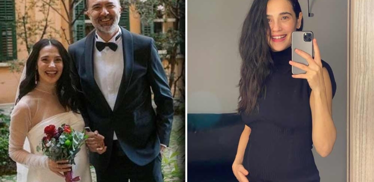 Mart ayında Berkun Oya ile evlenen oyuncu Funda Eryiğit anne oldu! Oğluna bakın hangi ismi verdi?