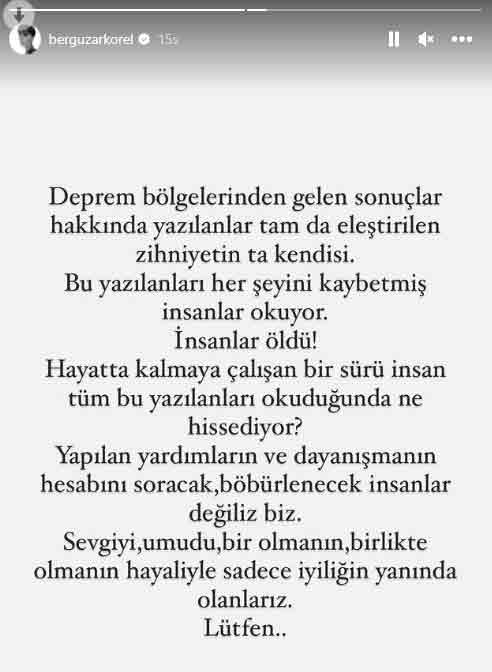 Bergüzar Korel, seçimde deprem bölgeleri için yapılan yorumlara sert çıktı: Yapılan yardımların hesabını soracak değiliz!