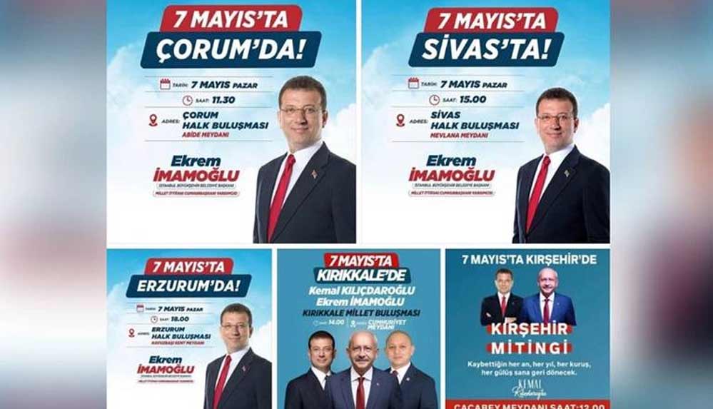 Ekrem İmamoğlu'nun baş döndüren miting trafiği; 1 günde 5 ile gidecek