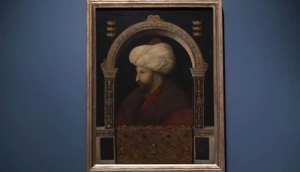 Fatih Sultan Mehmet’in Londra’da sergilenen portresinin üzerinde ‘Dünyanın Fatihi’ yazıyor