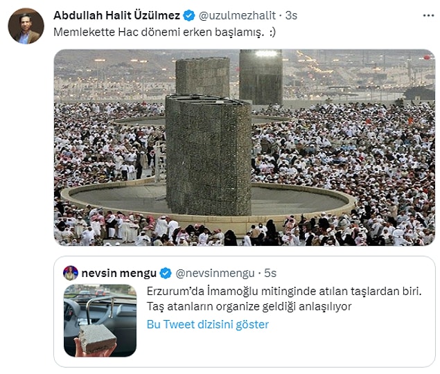Kızılay yöneticilerinden İmamoğlu'nun Konya mitingi öncesi skandal paylaşımlar: Şeytan taşlamak isteyen Anıt Meydanı'na gidebilir