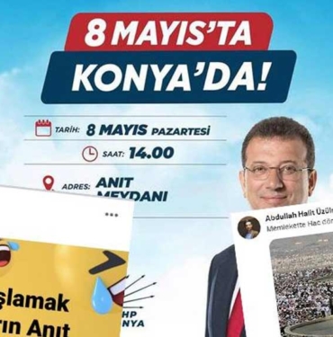 Kızılay yöneticilerinden İmamoğlu'nun Konya mitingi öncesi skandal paylaşımlar: Şeytan taşlamak isteyen Anıt Meydanı'na gidebilir 2 Kızılay-yöneticilerinden-İmamoğlu'nun-Konya-mitingi-öncesi-skandal-paylaşımlar--Şeytan-taşlamak-isteyen-Anıt-Meydanı'na-gidebilir