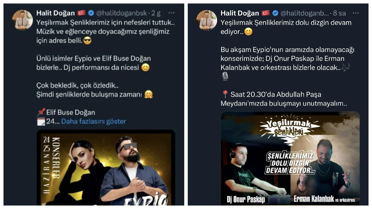 AKP’li belediye Gezi Parkı paylaşımları nedeniyle Eypio’nun konserini iptal etti