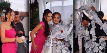 Dilan-Polat,-çöp-poşetinden-çıkarttığı-paraları-gelin-ve-damada-taktı!