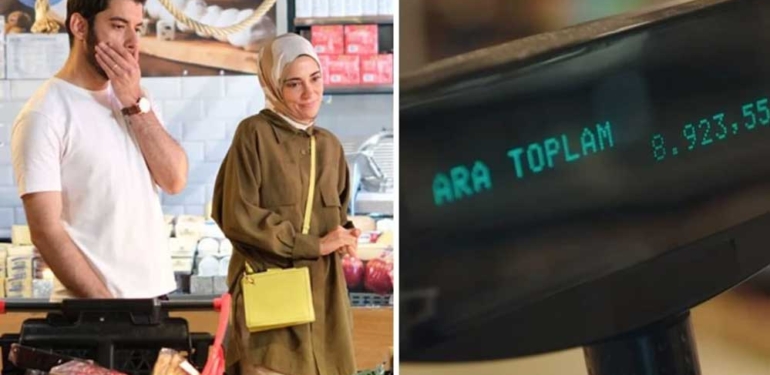 Kızılcık Şerbeti’ndeki yaklaşık 9 bin TL’lik market alışverişi gündem oldu: Nursema’nın asgari ücretten haberi yok