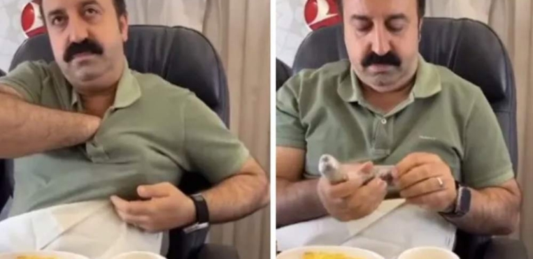 MasterChef’ten elenen Şırdancı Mehmet uçakta VIP menüyü beğenmedi, göğsünden çıkardığı şırdanı yedi 6 MasterChef’ten-elenen-Şırdancı-Mehmet-uçakta-VIP-menüyü-beğenmedi,-göğsünden-çıkardığı-şırdanı-yedi