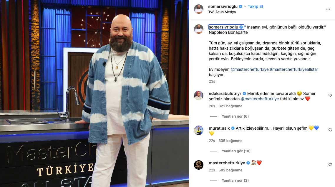 Mehmet Yalçınkaya, Somer Sivrioğlu'nun MasterChef'e ne zaman döneceğini açıkladı