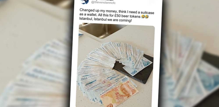 Şampiyonlar Ligi finali için İstanbul’a gelen yabancı taraftarın paylaşımı gündem oldu: Paramı bozdurdum, sanırım bavula ihtiyacım var!