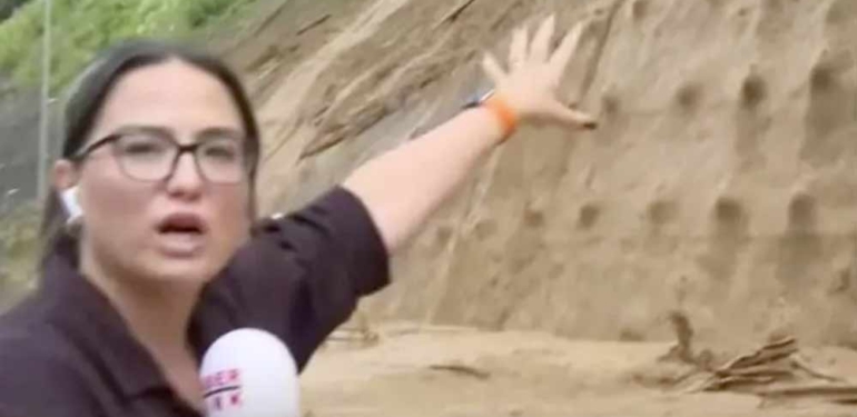 Canlı yayında korku dolu anlar: Habertürk ekibi heyelandan son anda kurtuldu!