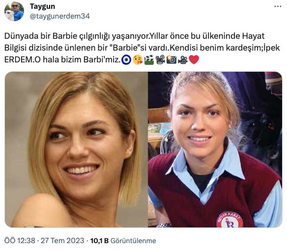 Hayat Bilgisi’nin Barbie’si İpek Erdem, Fenerbahçe efsanesinin kardeşi çıktı!