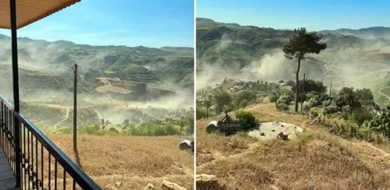 Her yer toz duman oldu: Adana’daki deprem sonrası korkutan görüntü!