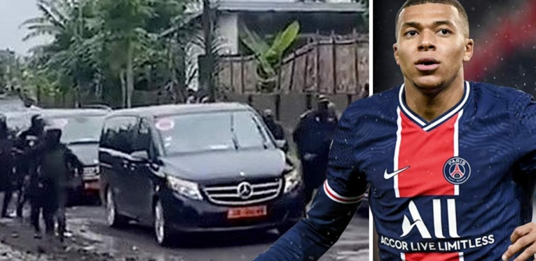 Kamerun’daki babasını ziyaret eden Mbappe kaçırılma ihtimali nedeniyle zırhlı araçlarla korundu