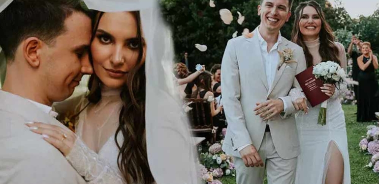 Masal gibi düğün! Güzel oyuncu Başak Güroz, sevgilisi Canberk Türkeç ile evlendi