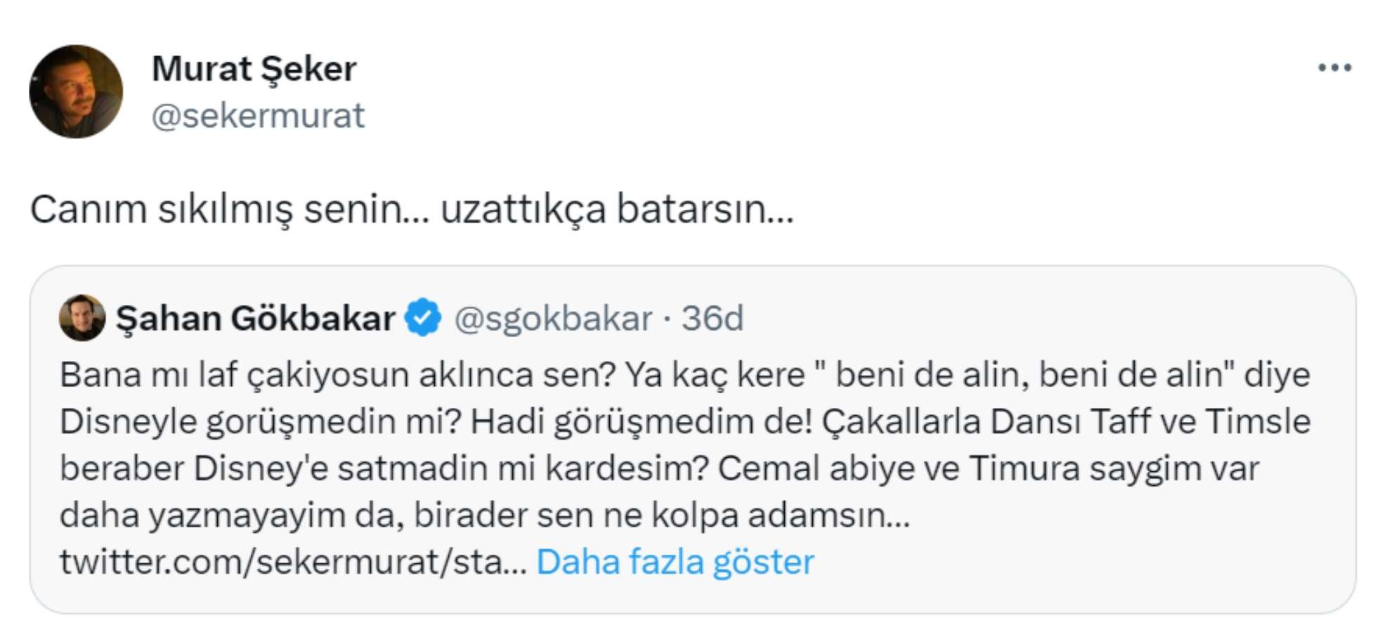 Şahan Gökbakar ve Murat Şeker arasında ‘Disney Plus’ kavgası! “Birader sen ne kolpa adamsın!”