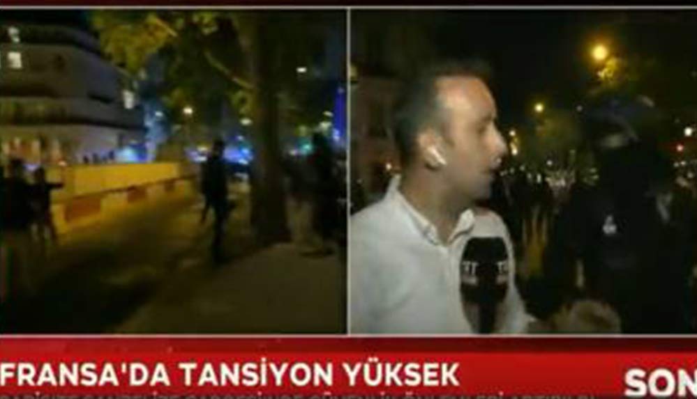 Sosyal medyada gündem oldu: Fransa’da TRT muhabirine ‘Kenara çekilin’ uyarısı yapan polis Ankaralı çıktı