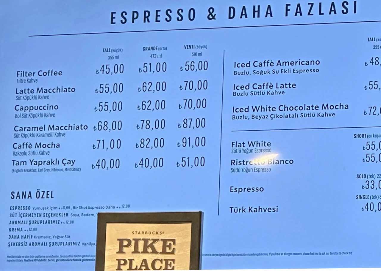 Starbucks'tan yine zam: En ucuz kahve 45 TL