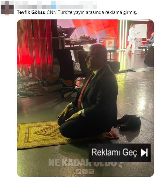 AKP’li Tevfik Göksu'dan CNN Türk stüdyosunda namaz pozu! "Seçim çalışmalarına erken başlamış"