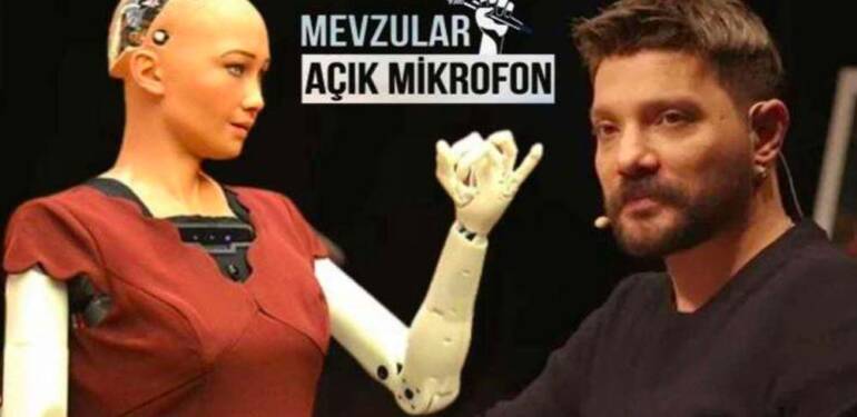 Oğuzhan Uğur, dünyaca ünlü robot Sophia’nın ‘Mevzular Açık Mikrofon’a katılacağını duyurdu