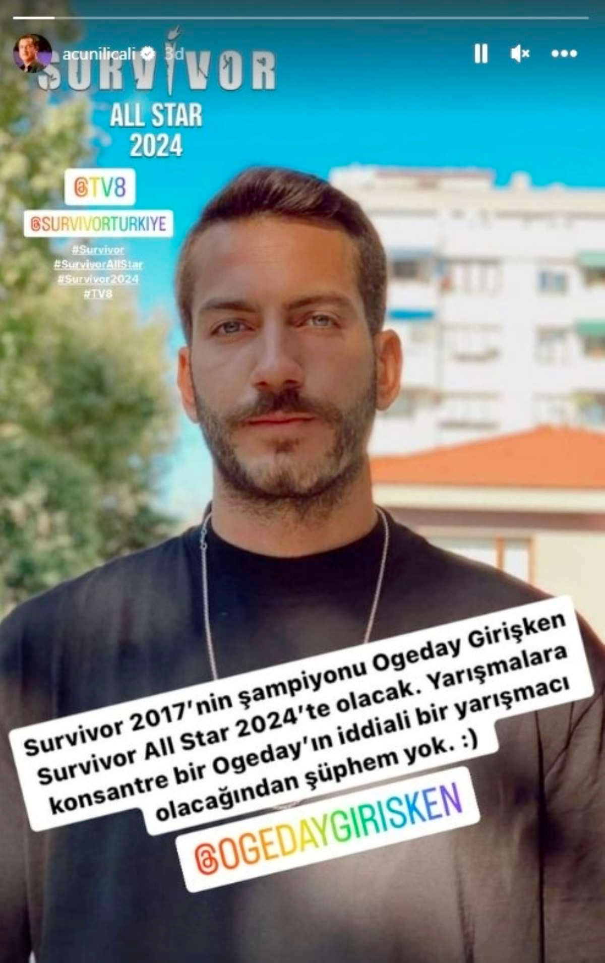 Acun Ilıcalı duyurdu: Survivor 2024 All Star'ın 3. yarışmacısı belli oldu... Nihat Altınkaya ve Nagihan Karadere'nin ardından...