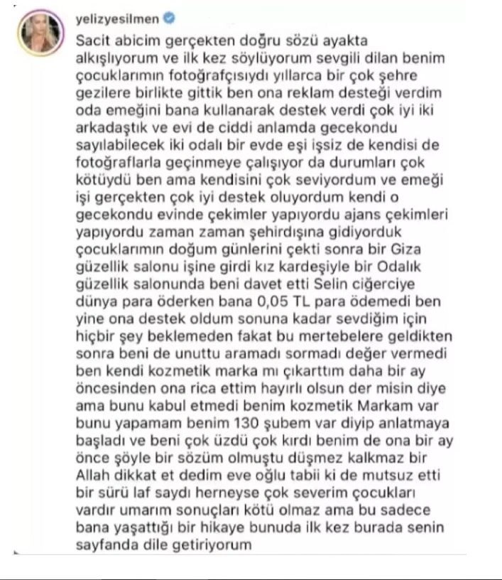 Yeliz Yeşilmen: Dilan Polat gecekonduda yaşıyordu, ona ben baktım