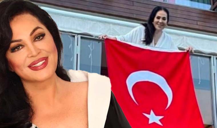 Balkonuna Türk bayrağı asan Türkan Şoray: "Bayraklarımızı asalım. Cumhuriyet çok yaşa"