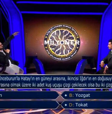 İlki Sinop İnceburun ile Hatay'ın en güneyi arasına, ikincisi Iğdır'ın en doğusuyla, Gökçe Ada'nın en batı ucu arasına olmak üzere iki adet kuşu uçuşu çizgi çekilecek olsa bu iki çizgi nerede kesişir? 9 kim-500-milyon