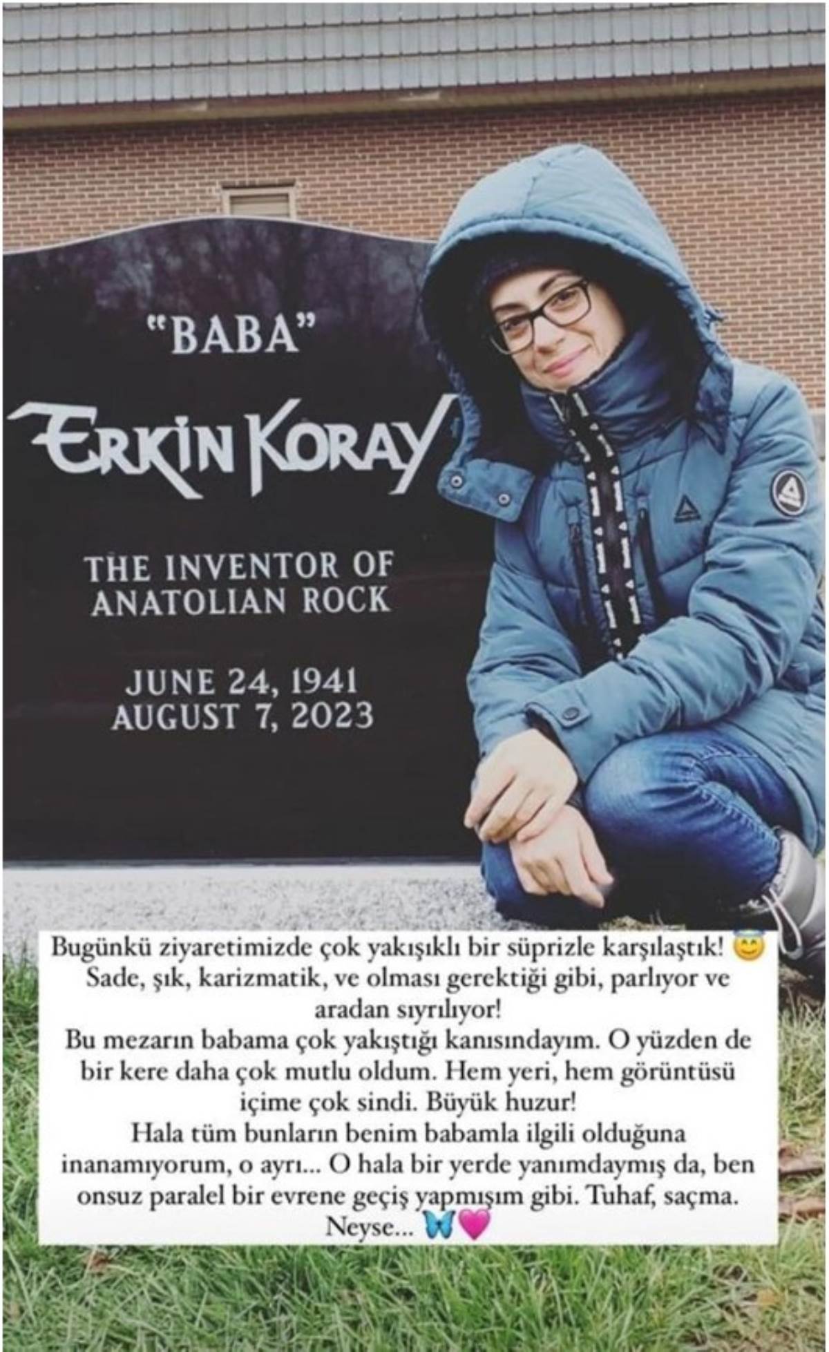 Erkin Koray’ın kızı, babasının Kanada’daki mezar taşını paylaştı