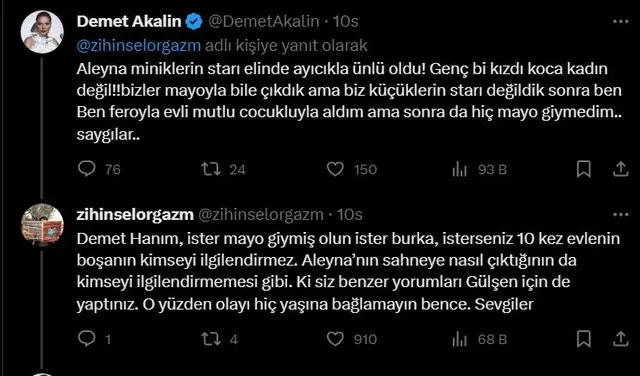 Demet Akalın, Aleyna Tilki için "Kimse seni Türkiye’de iç çamaşırlarıyla sahnede görmek istemiyor" dedi! Tepki gelince bakın nasıl geri adım attı