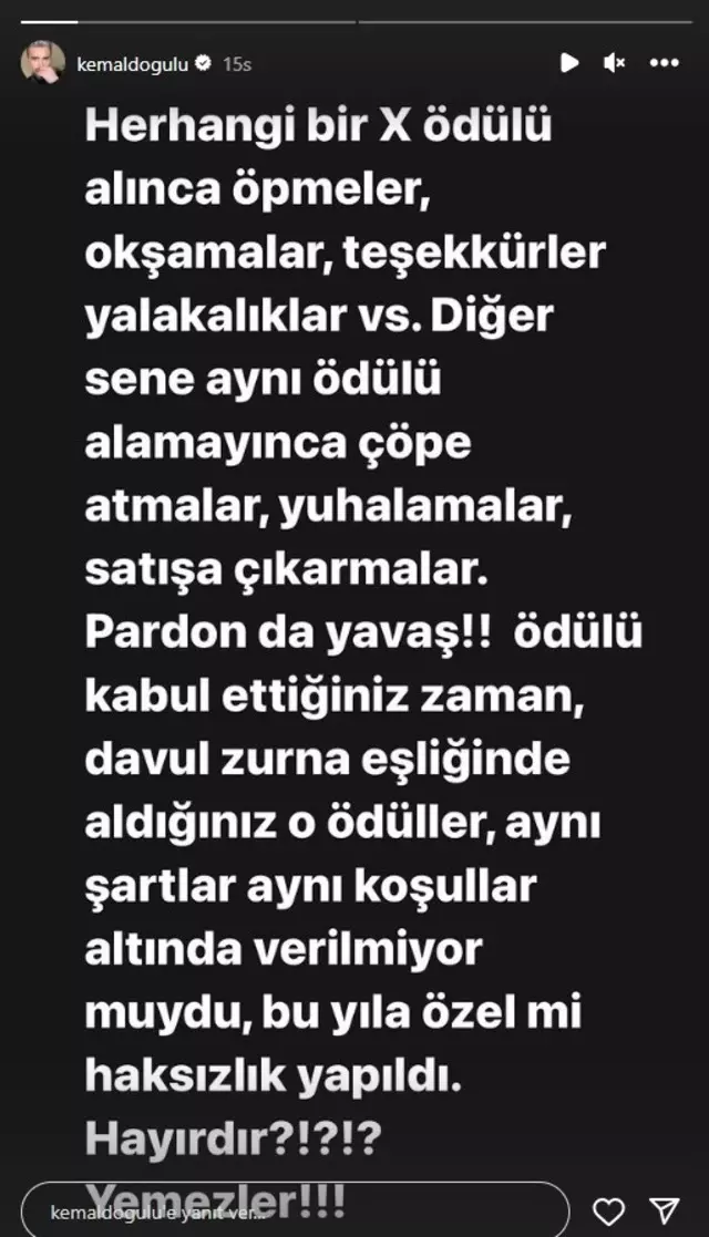 'Pardon da yavaş' Kemal Doğulu 'ödül' polemiğinde Mabel Matiz ve Reynmen'e ateş püskürdü