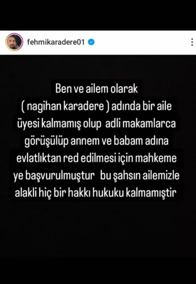 Nagihan Karadere'nin kardeşinden şoke eden açıklama! Anne ve babası evlatlıktan reddetti mi?