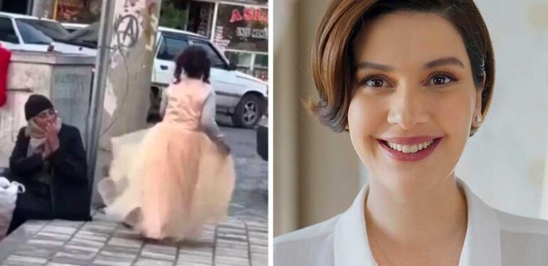 Çöpte bulduğu elbiseyi deneyen küçük kızın duygu dolu anları gündem olmuştu! Bergüzar Korel o aileye ulaştı
