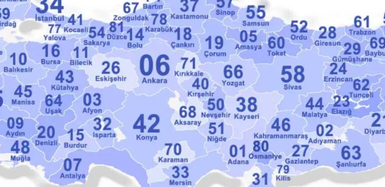Türkiye 81 il plaka kodları listesi… Hangi numara nerenin plakası?