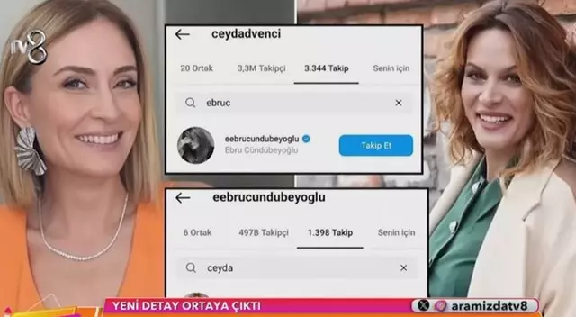 Ceyda Düvenci yeni aşkı Güçlü Mete'nin eski karısı Ebru Cündübeyoğlu ile arkadaşmış...