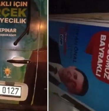 AKP logolu araçlarla CHP’nin pankartlarını söktüler 9 kapak_110509