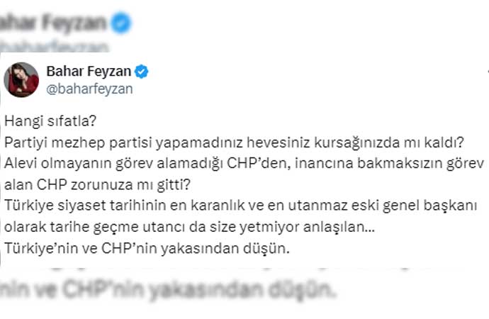 Kılıçdaroğlu'na 'mezhepçi' demişti... Tepki çeken Bahar Feyzan Alevi yurttaşlardan özür diledi