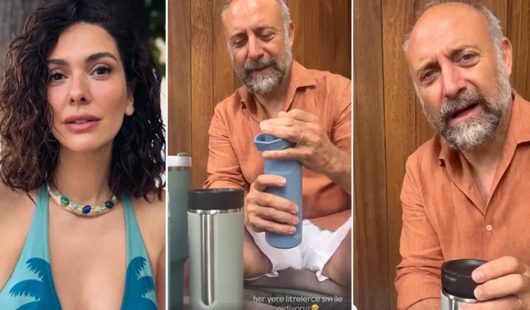 Bergüzar Korel, Halit Ergenç’in bilinmeyen alışkanlığını paylaştı: ‘Her yere litrelerce sıvı ile gidiyoruz’