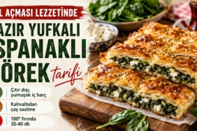 Hazır yufka ile el açması lezzetinde ıspanaklı börek tarifi 4 ispanakli-borek