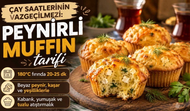 Çay saatlerinin vazgeçilmezi: Peynirli muffin tarifi
